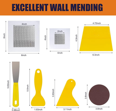 Drywall Repair Kit Drywall Hole Repair Patch Kits Wall Spackle Repair Paste with 8.5OZ White Wall Repair Putty with Scraper, Wall Surface Hole Fil...