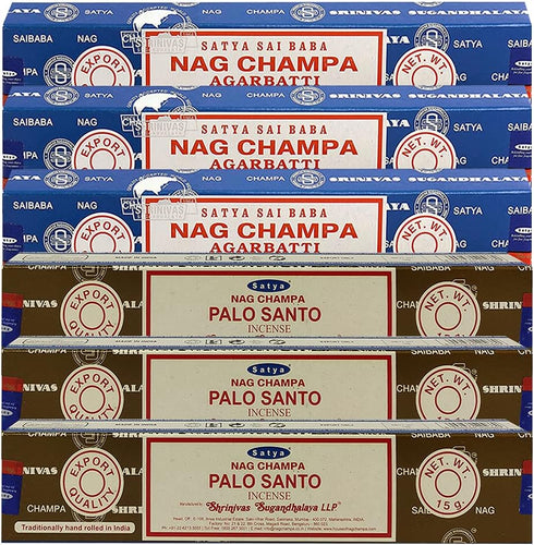 Nag Champa Palo Santo Incense Sticks & Holder Bundle Variety Pack from House of Satya Incense Sticks and Trumiri...