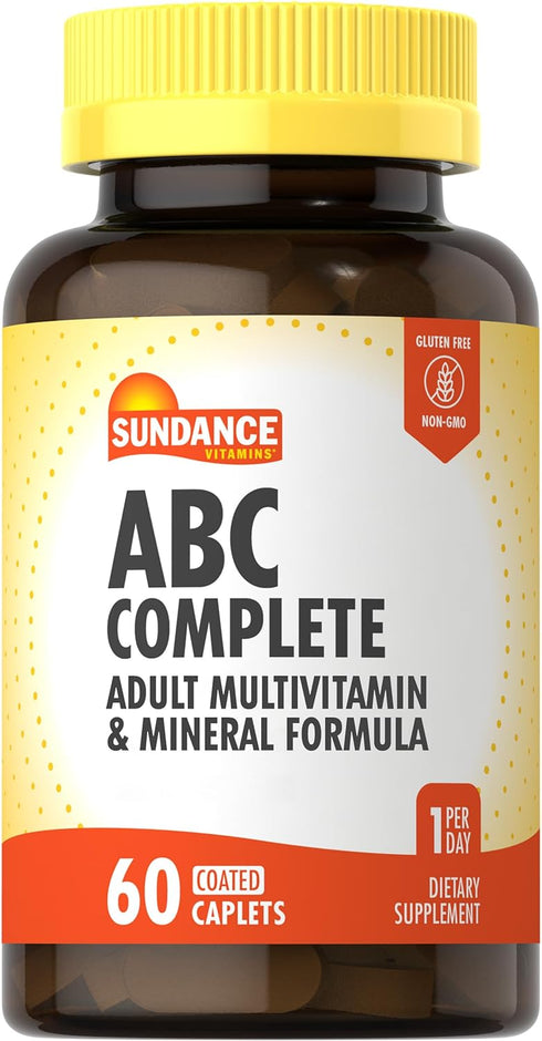 ABC Complete Multivitamin for Women & Men | 60 Caplets | with Mineral Formula | Non-GMO and Gluten Free Supplement | by Sundance...