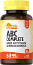 ABC Complete Multivitamin for Women & Men | 60 Caplets | with Mineral Formula | Non-GMO and Gluten Free Supplement | by Sundance...