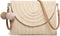 Straw Shoulder Bag Straw Clutch Women Hand-woven PomPom Straw Crossbody Bag Summer Beach Envelope Purse Wallet...