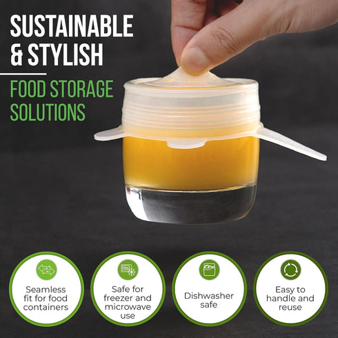 Reusable Silicone Stretch Lids - Stretchy Silicone Lids For Bowls - Reusable Silicone Bowl Covers Reusable - Silicone Covers For Bowls - Silicone ...