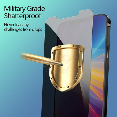 (2 Pack Privacy Screen Protector for iPhone 12 Pro Max, Anti Spy Tempered Glass Screen Protector, Touch Sensitive, Bubble-Free, Case Friendly, wit...