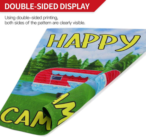 ANLEY Garden Flag Happy Campers - Decorative Summer Vacation Garden Flags - Double Sided & Weather Resistant & Double Stitched - 18 X 12.5 Inches...