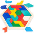 3 otters Wooden Hexagon Puzzles, Brain Teaser Blocks for Kids Montessori Educational Toys Shape Pattern Block for All Ages Boys Girls...
