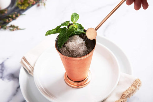 Sol Living Mint Julep Cups Set of 4, 12 oz Stainless Steel Lining Copper Cups Handcrafted Kentucky Derby Cups Barware Set for Cocktails Mixed Drin...