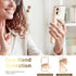 for iPhone 12 Phone Case with 360° Rotatable Finger Ring Holder Kickstand Magnetic Shiny Gold Plated Edge for Women Men Shockproof Soft TPU Protec...