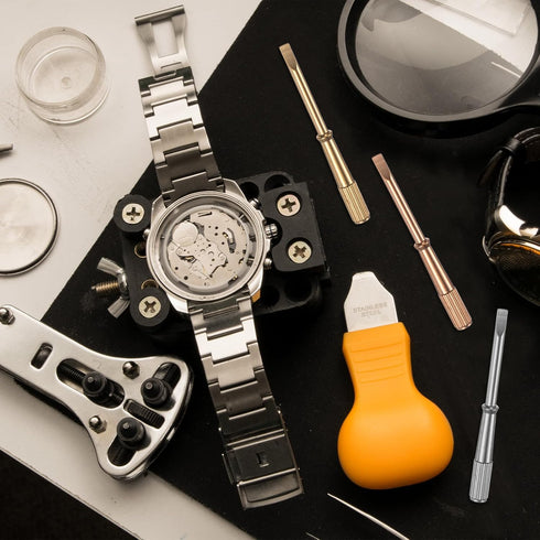 2pcs Mini Bracelet Screwdriver 4mm Titanium Steel Slotted Screw Driver with 5mm Width Non-slip Handle for Bracelet Repair Screwdriver Tools, Gold ...