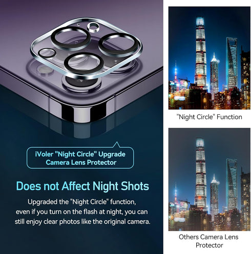 ivoler 4-Pack Camera Lens Protector for iPhone 14 Pro Max, iPhone 15 Pro Max 6.7'', iPhone 15 Pro,iPhone 14 Pro 6.1'' Tempered Glass Camera lens S...
