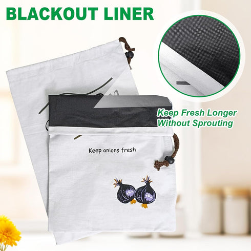 Potato & Onion Sprout-Free Vegetable Storage Bags - White...