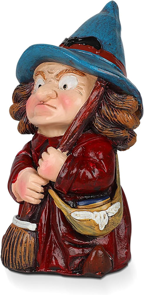 Witch Garden Gnome Statues, Funny Witch Dwarf Outdoor Statue Collectible Figurines for Yard Decor Landscape Porch Decoration Outside Novelty Gift...