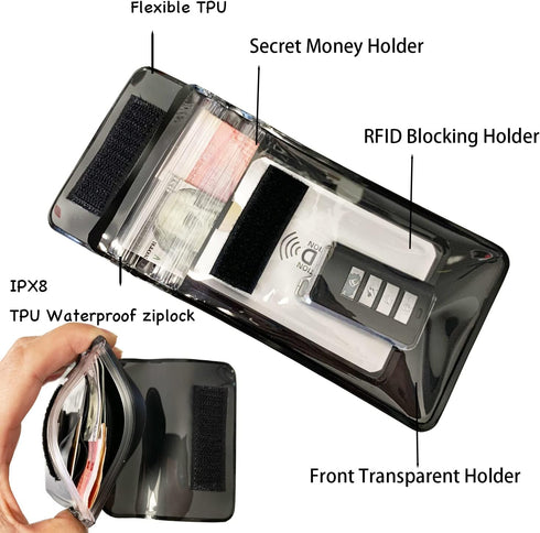 Waterproof Wallet Waterproof Car key Fob Holder Pouch Surf Dry case For Key Cash Cards ID Driver License...