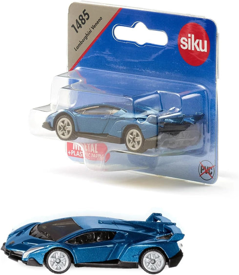 Siku 1485, Lamborghini Veneno, Metal/Plastic, Toy car for Children, Dark Blue, Rubber tyres...