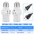 3 Prong Light Socket to Plug Adapter,E26 Outdoor Light with Outlet,E27 Light Bulb to 2/3 Prong Outlet Plug Splitter Converter for Garage Porch CCT...