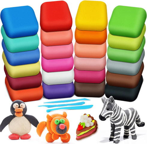 ESSENSON Magic Clay - Air Dry Clay 24 Colors, Modeling Clay for Kids with Tools, Soft & Ultra Light, Toys Gifts for Age 3 4 5 6 7 8+ Years Old Boy...