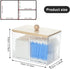 Wood Lid Qtip Holder Storage, Bathroom Cotton Ball Holder Canisters for Cotton Swab, Cotton Pad, Dental Floss Organizer, Hair Bands Container for ...