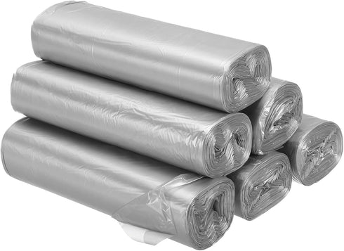 PATIKIL 4 Gallon Trash Bags, 6 Rolls / 120 Counts Thicken Rubbish Bags Portable Small Garbage Bags for Office Bedroom Kitchen, Grey...