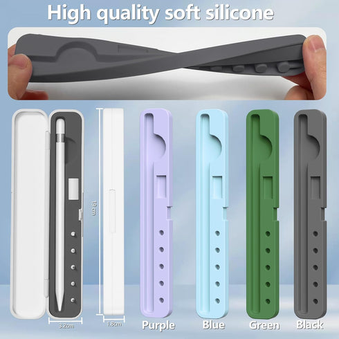 Storage Box with Lid and 5 Pack Pencil Tips for Apple Pencil 1st Generation and Apple Pencil 2nd Generation,Pen Protective Carrying Case for Apple...