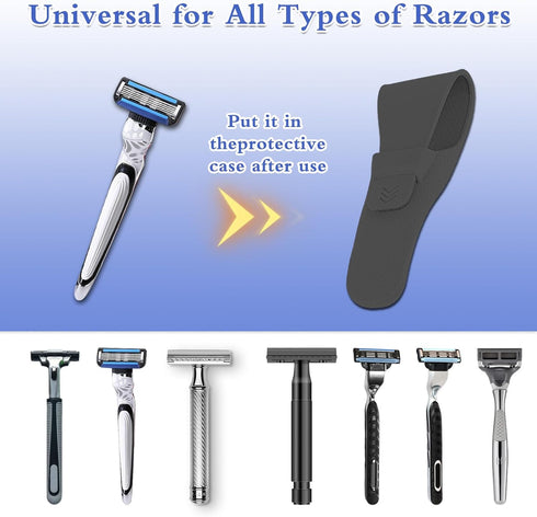 Razor Travel Case, 2Pcs Portable Razor Protective Case Waterproof Shaver Cover Bag Razor Carrying Case Beard Trimmer Storage Protective Case for M...