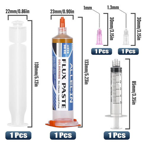 No Clean Soldering Flux 223 30CC High Viscosity Electronics Solder Fluxes Paste Syringe 30mL for Circuit Boards and Copper Electrical Wire with Ne...