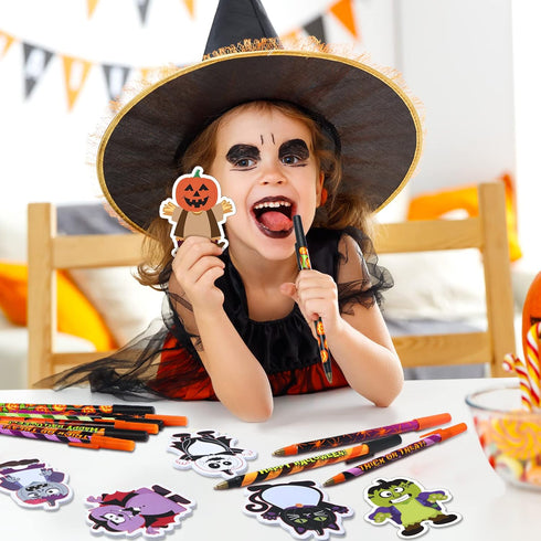 Sheets Halloween Sticky Note Ballpoint Pens 24 Pads Pumpkin Ghost Cat Weird Spooky Fun Notepad Halloween Office Supplies Kids Gift Halloween Party...