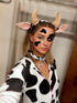 Women's Cowbell Collar Necklace with Metal Studs, Punk Gothic Choker, Cow Costume Vegan Leather Jewelry...