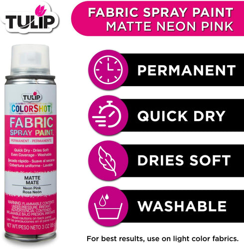 Tulip ColorShot Instant Spray Fabric Color 3oz. Neon Pink...
