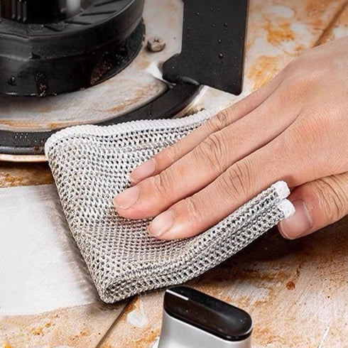 Multipurpose Non-Scratch Wire Dishcloth, Reusable Wire Dish Towel for Wet and Dry Wire Dishcloth for Dishes Sinks Counters Tops of Stoves, 2024 Ne...