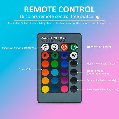 Bestview RGB LED Light Bulb, Color Changing Light Bulbs with Remote Control, RGBW Warm White 5W E27 Screw Base,Mood Flood E26 Light Bulb-16 Color ...