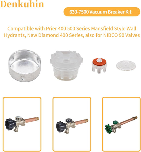 630-7500 Vacuum Breaker Service Parts Kit Compatible with Prier Outdoor Wall Hydrant Series 400/500, Also Fit for Mansfield 400 500 Series Wall Hy...