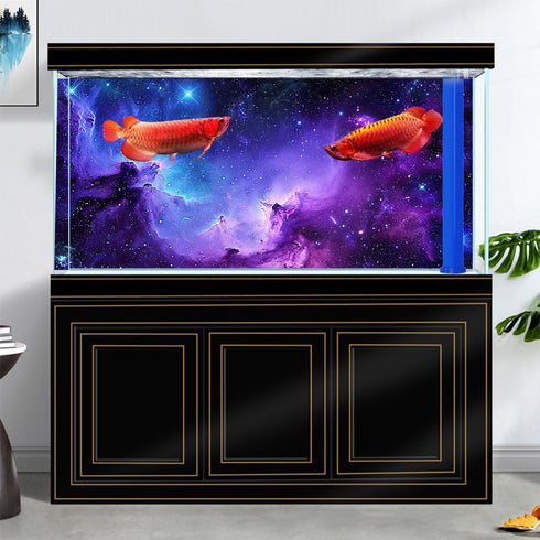 Galaxy Aquarium Background, Purple Starry Sky Universe Space Fish Tank Background Nebula Stars Terrarium Background, Mysterious Purple and Blue Ne...