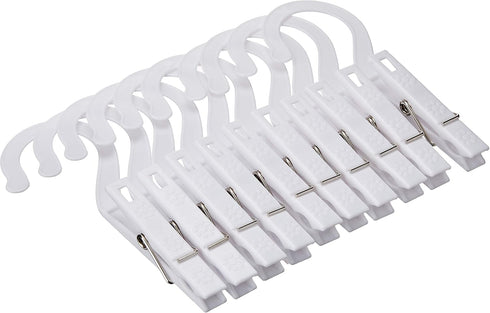 Fox Run Laundry Hooks, Set of 10 Clothing Pin Hooks, White...