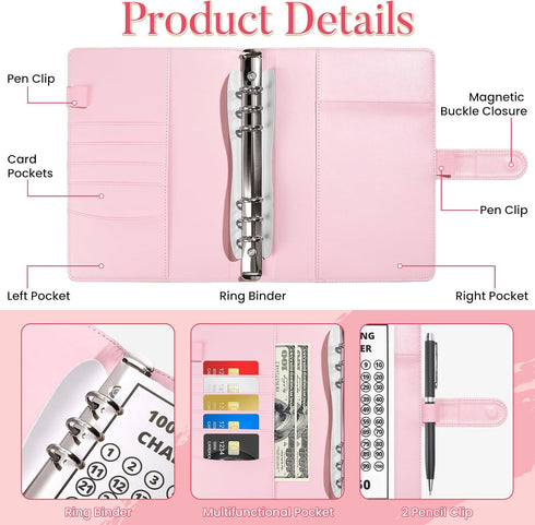 Envelopes Saving Challenge Binder Cash Envelopes Saving Set- Couple Budgeting Tips and Finance Management System, Money-Saving Challenge Aides wit...
