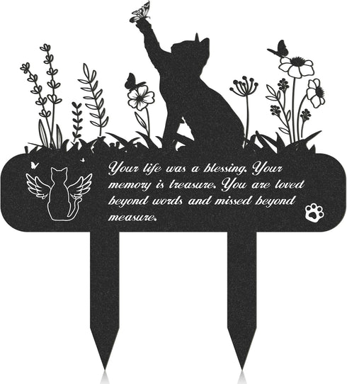 Pet Grave Markers Cat - Cat Memorial Garden Stake Metal Cat Memorial Plaque Cat Grave Marker Cemetery Outdoors Waterproof Grave Stakes Plaque Pet ...
