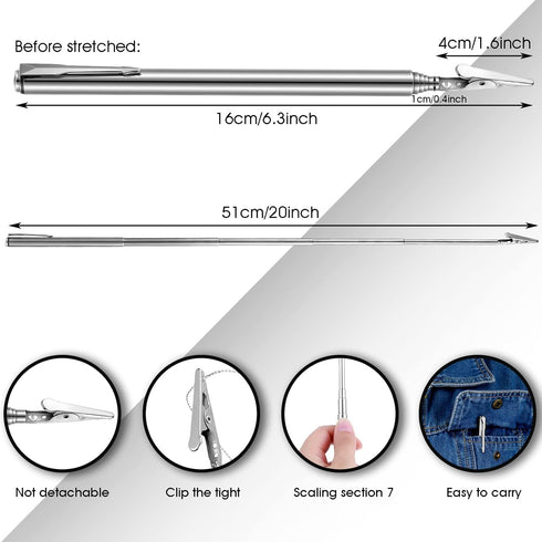 Teling 4 Pieces Telescoping Alligator Clip Extendable Bracelet Helper Tool Telescoping Alligator Clip for Mechanics Home Automobile Repairing Jewe...