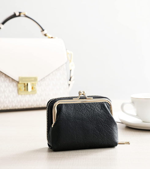 2 in 1 Change Purse Wallet,Credit Card Holder with Cion Purse for Women,Cute Pouch for Gril with Zipper Clasp...