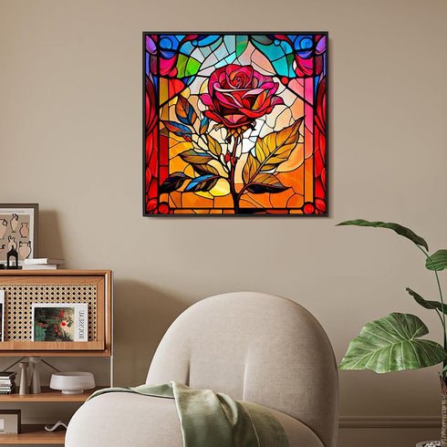 AIBOERL Diamond Painting Kits, rose 5D DIY Full Drill Diamond Art Painting Kits for Adults, Seaside Diamond Painting Gem Art Craft for Home Wall D...