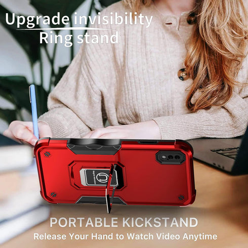 Case for iPhone Xs Max Case Kickstand Holder Built-in Magnetic Car Mount Shockproof Camera Protective Case for iPhone Xs Max Phone Case (Green)......
