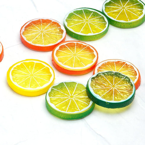 30 PCS Artificial Lemon Slices - Simulation Lemon Slices Plastic Fake Fruit Artificial Lifelike Small Fruit Model for Home Kitchen Table Party Dec...