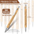 50 Pcs Inspirational Bamboo Pen Wood Ballpoint Pen Thank You Pen Bulk Appreciation Gift for Women Men Office Teacher Coworker Black Ink(Elegant St...