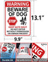 Beware of Dog Signs for Fence, 13"x9.9" Do Not Enter Sign, Reflective Tin Sign Great for Home Garden Fence Door Wall Decor...
