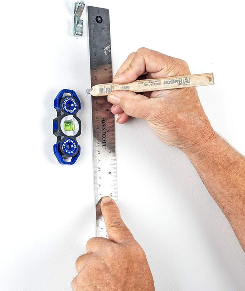 Vaughan Magnetic Stud Finder Leveler, Locate Screws, Nails, Metal Studs with Magnet, Level Tool, Drywall, Plaster, Blue - 050044...