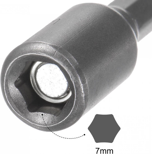 uxcell Quick-Change Nut Driver Bit, 1/4" Hex Shank 7mm Magnetic Nut Setter Drill Bits, 1.89" Length, Metric...