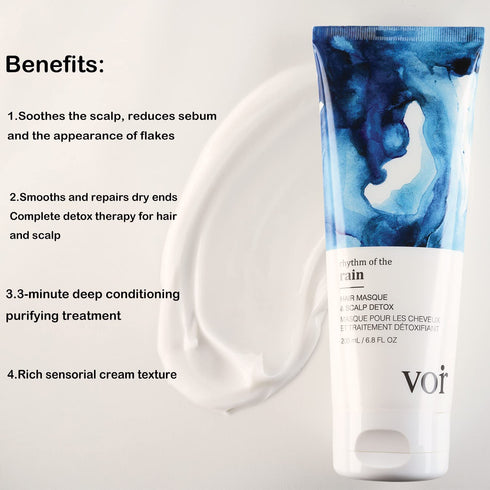 Voir Haircare Rhythm of the Rain Hair Masque & Scalp Detox 6.8 Fl Oz...
