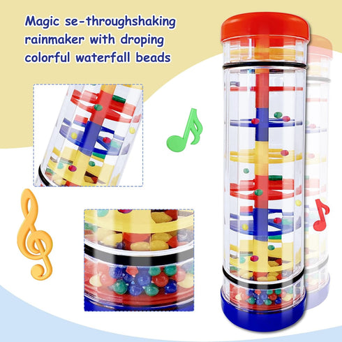 LOOIKOOS Rainmaker Rain Stick Musical Instrument for Babies,Baby Rattle Shaker Sensory Developmental Toy,Raindrops Musical Instrument Toddler Musi...