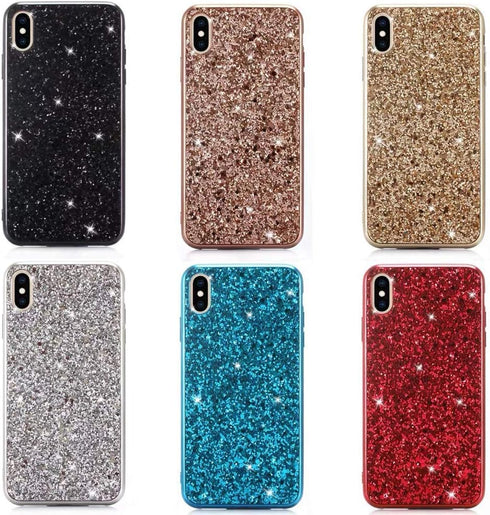 Sov Sparkly Superfine Glitter Leather Sheets Shiny Faux Fabric Canvas Perfect for Craft DIY Handmade Projects Patchwork Bow Craft Key Chain 8" x 5...