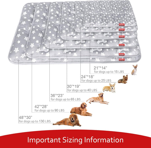 Dog Crate Mat (30" X 19"), Soft Dog Bed Mat with Cute Prints, Personalized Dog Crate Pad, Anti-Slip Bottom, Machine Washable Kennel Pad...