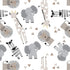 Lambs & Ivy Jungle Safari Cotton White/Gray Elephant/Lion Fitted Mini Crib Sheet...