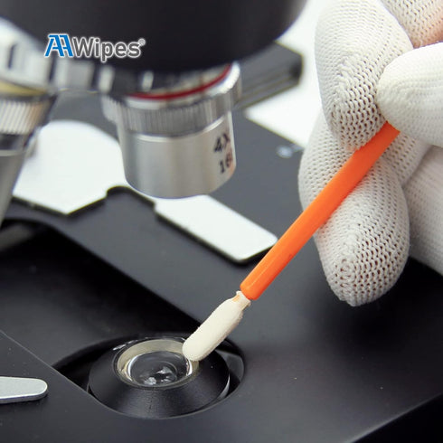 Foam Swabs 4.1" (100 pcs, Round Head, Orange) Cleanroom Detailing Swab Sponge Sticks for Inkjet Printer, Optical Instruments (C5709C)...