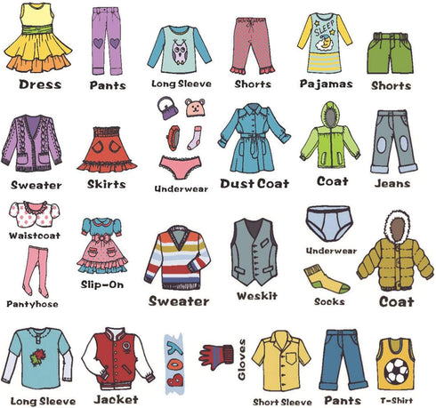 Maydahui 2 Sheets?31 Count? Dresser Clothing Decals 11 inch Boys Girls Clothing Sort Wall Sticker Removable Clothes Classification Label for Wardr...